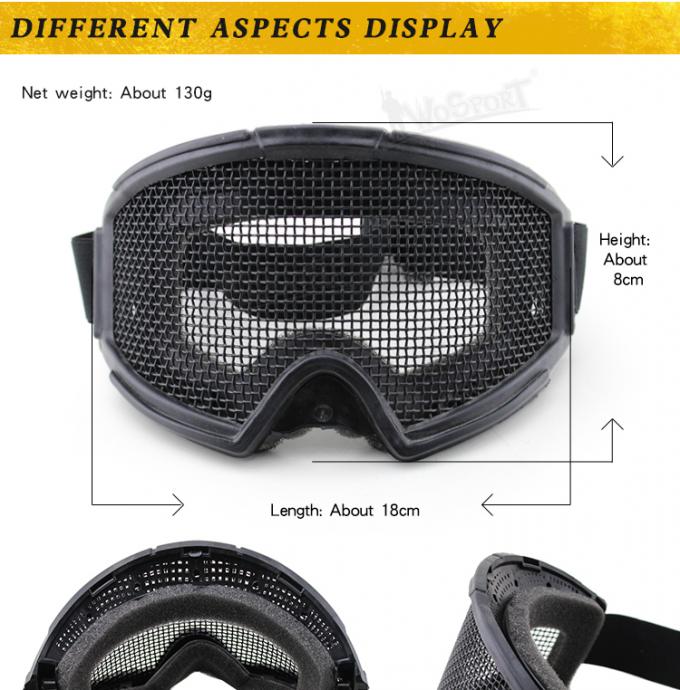 WoSporT ขายส่งหม้อแปลงล่าสัตว์แว่นตากลางแจ้งทหารปืนเพนท์บอลยุทธวิธีความปลอดภัยแว่นตาด้วยตาข่ายเหล็ก
