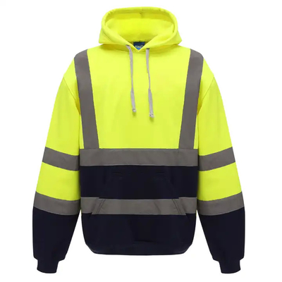 Construction Site Long Sleeve Plus Fleece Zipper Reflective Hoodie Outdoor Highlight Safety American Size Cardigan Coat